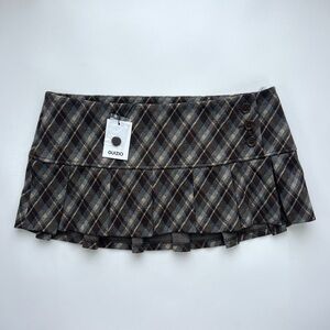 GUIZIO NWT Pleated Micro Mini Skirt Tartan